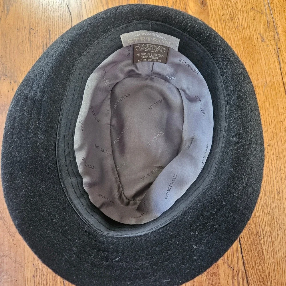 Stetson All‎ American Wool Fedora Hat Black Ribbon Accent Mens Small Medium